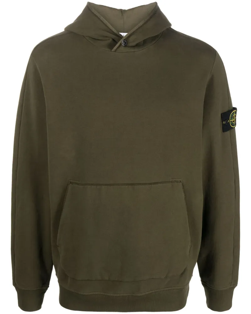 Stone Island Hoodie mit Logo-Patch - Grün Grün