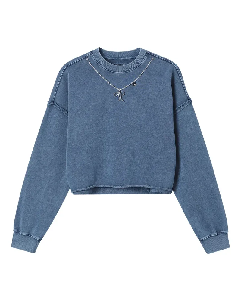 Musium Div. raw-edge embellished sweatshirt - Blau Blau