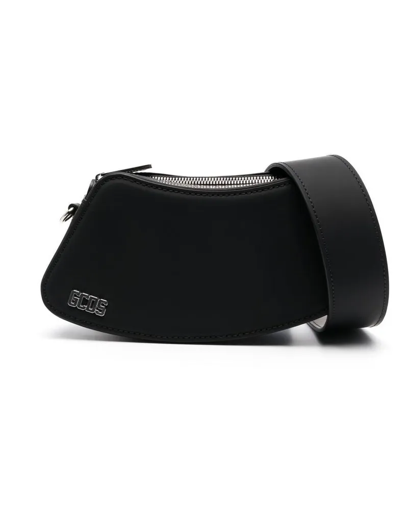 GCDS Schultertasche mit Logo - Schwarz Schwarz