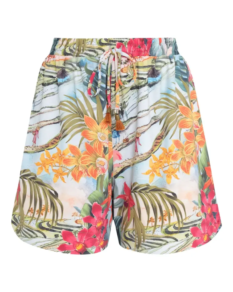 Lygia & Nanny Cannes floral-print drawstring shorts - Weiß Weiß