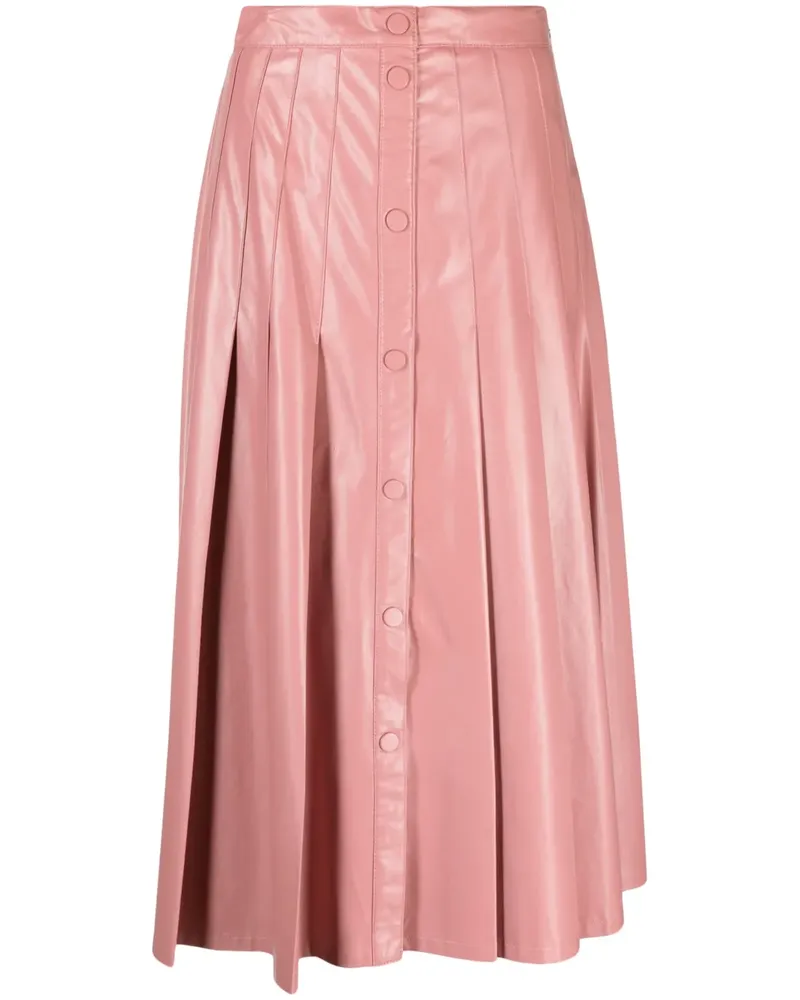 Twin-Set Faltenrock aus Faux-Leder - Rosa Rosa