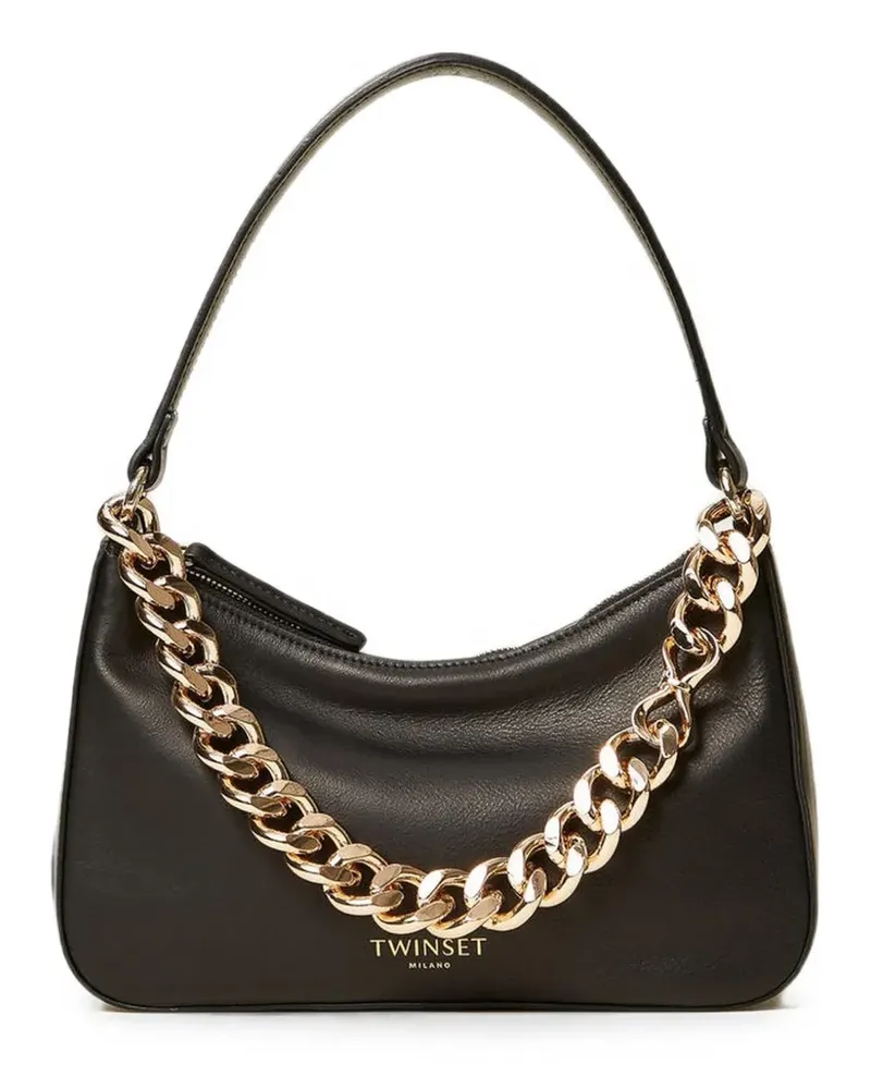 Twin-Set small Liliane chain-link shoulder bag - Schwarz Schwarz