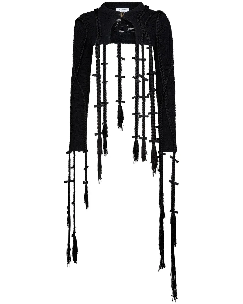Thom Browne Pullover mit Flechtdetail - Schwarz Schwarz