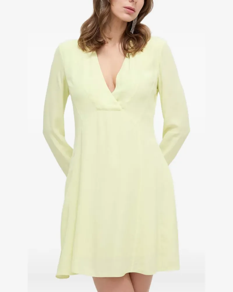 Patrizia Pepe long-sleeve wrap mini dress - Gelb Gelb