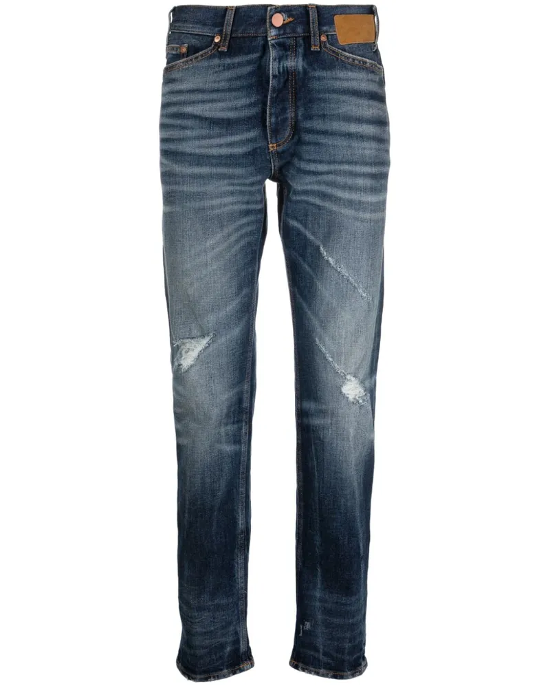 Palm Angels Straight-Leg-Jeans in Distressed-Optik - Blau Blau