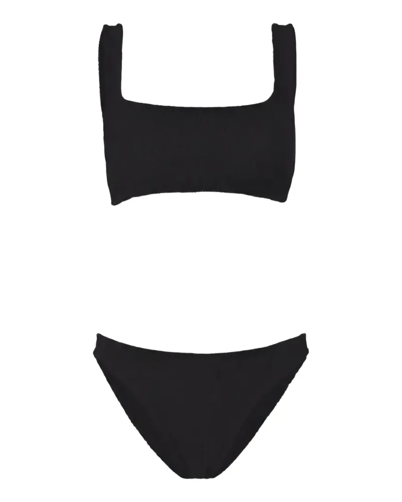 Hunza G Xandra Bikini in Knitteroptik - Schwarz Schwarz