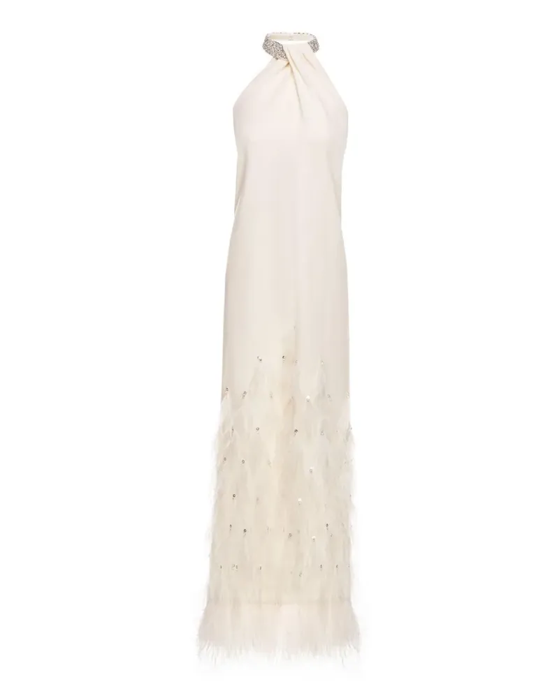 Huishan Zhang Vic Gown Antique White Sable - Weiß Weiß