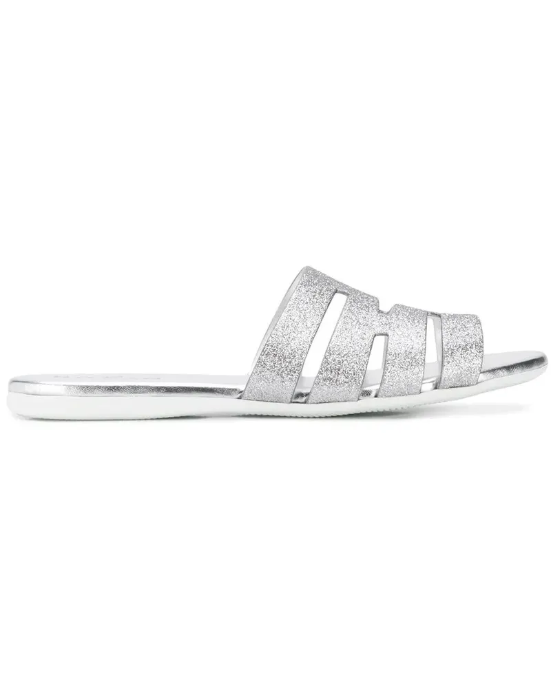 Hogan Pantoletten mit Glitter - Silber Silber