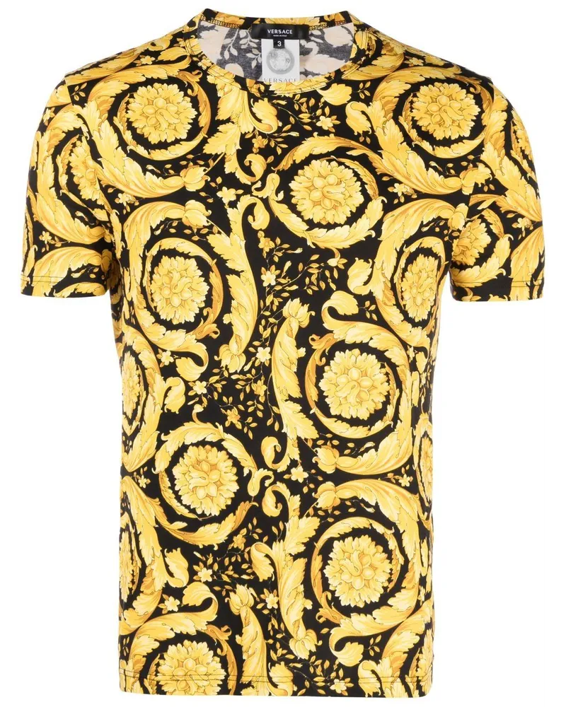 Versace T-Shirt mit Barock-Print - Schwarz Schwarz