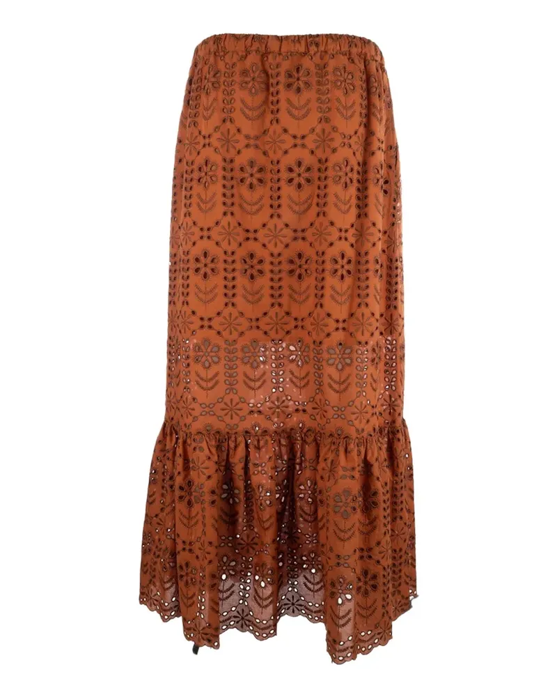 Paul Smith floral eyelet skirt - Orange Orange