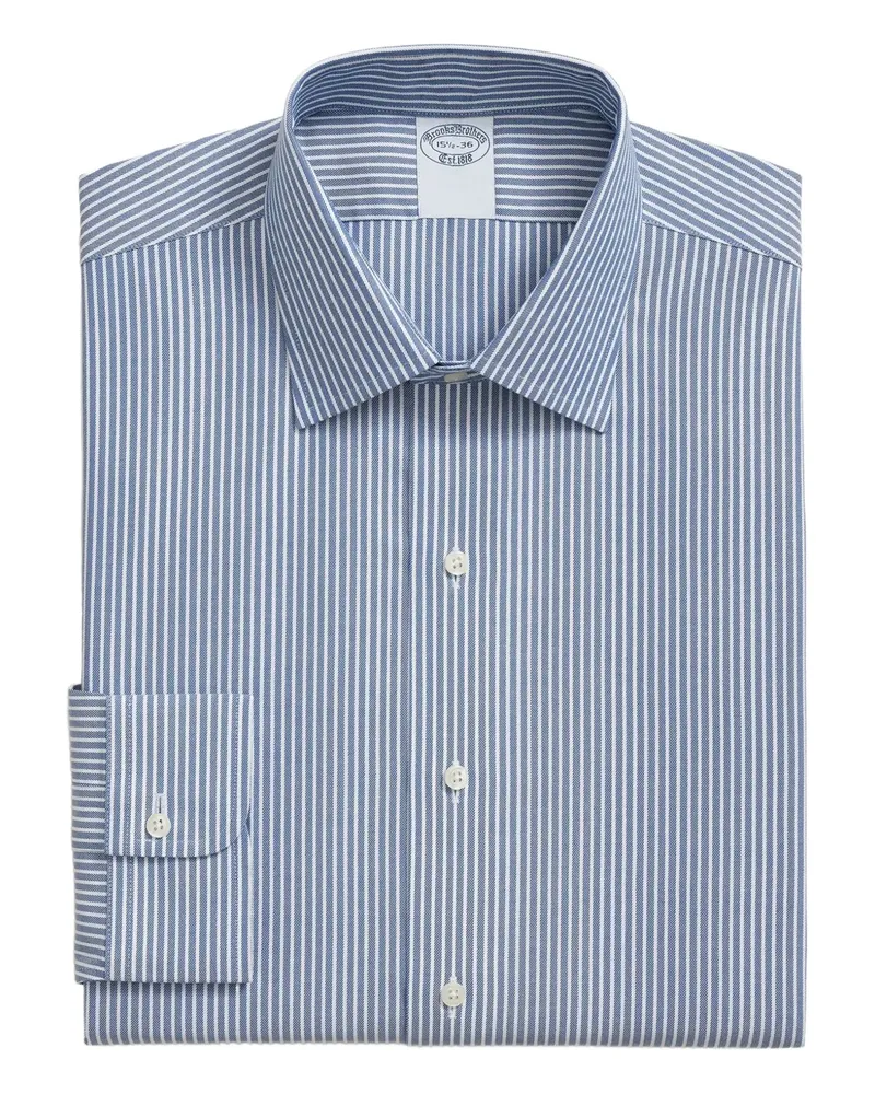 Brooks Brothers Gestreiftes Seidenhemd - Blau Blau