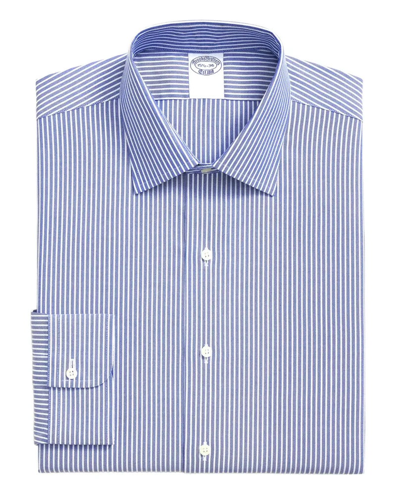 Brooks Brothers Gestreiftes Seidenhemd - Blau Blau