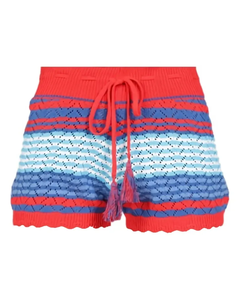 Gallo Gestreifte Shorts mit Quasten - Rot Rot