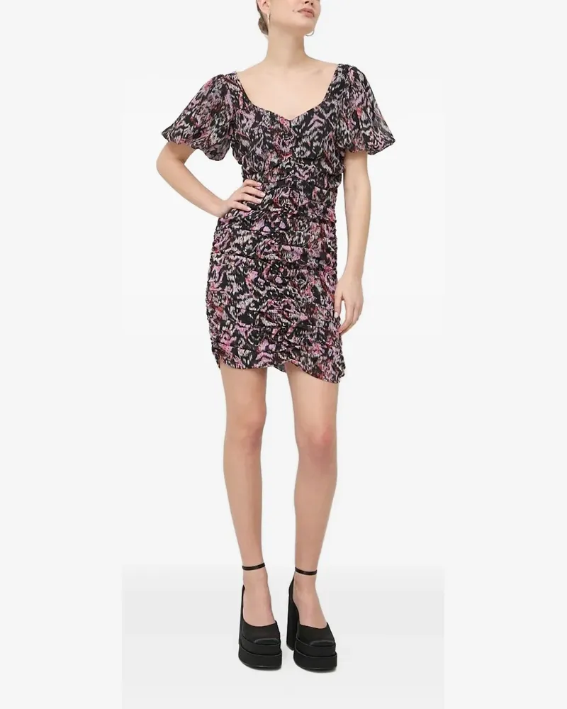 Notes du Nord Kleid mit Puffärmeln - Schwarz Schwarz