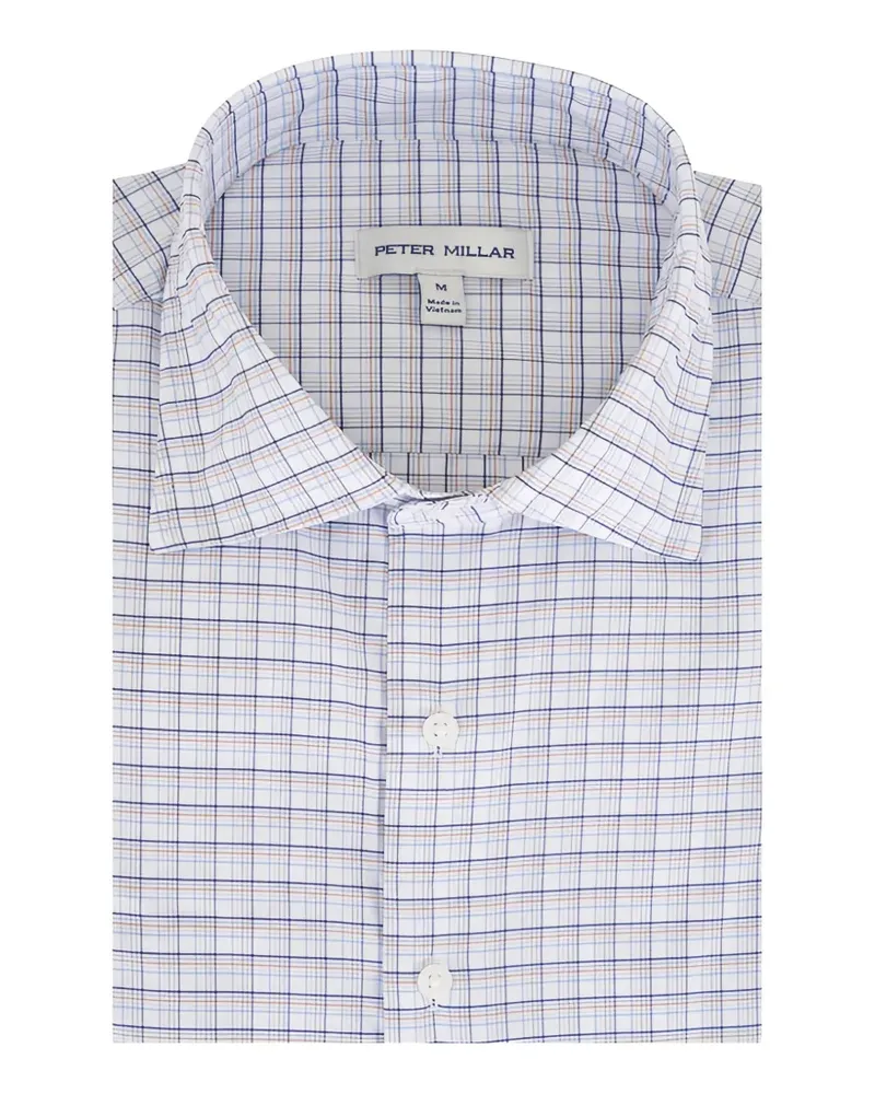 Peter Millar checked long-sleeve shirt - Weiß Weiß
