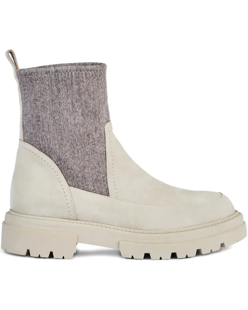 Fay lug-sole ankle boots - Nude Nude