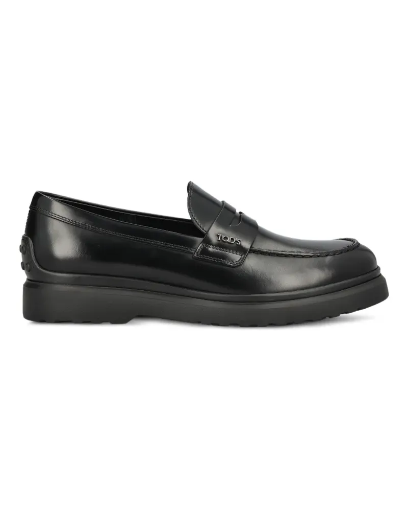 TOD'S logo-plaque penny loafers - Schwarz Schwarz