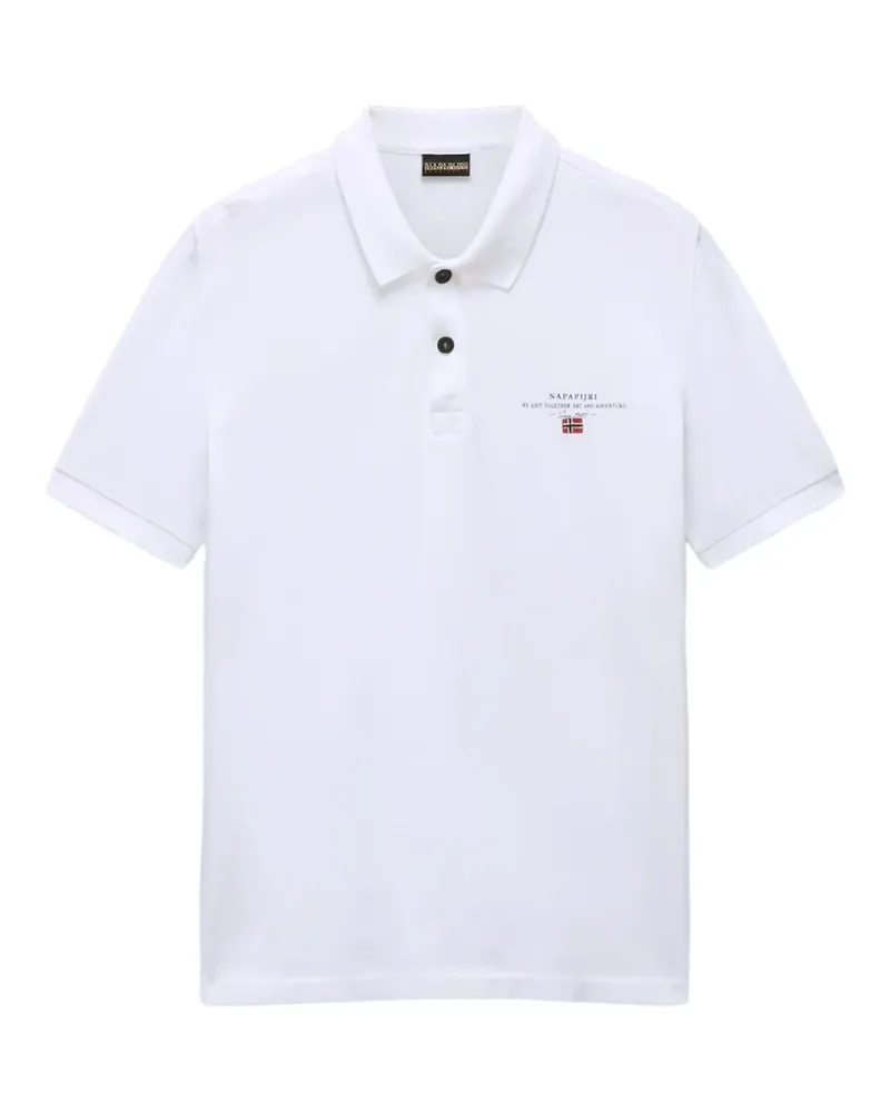 Napapijri Elbas logo-embroidered polo shirt - Weiß Weiß