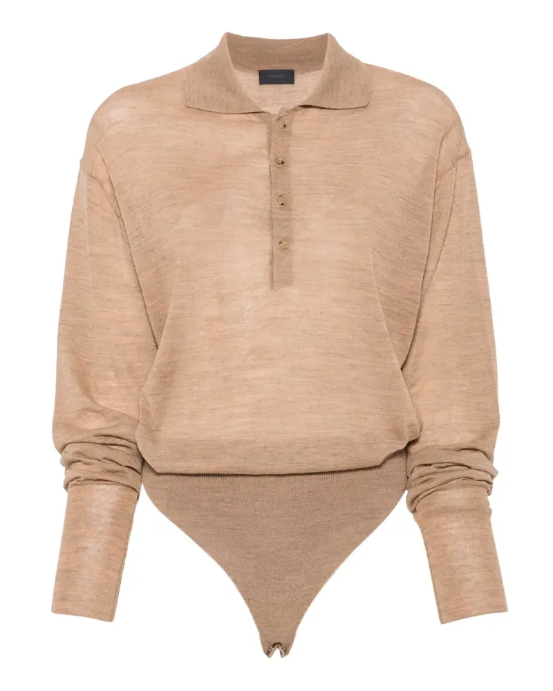 Haikure Millie Body mit Knopfleiste - Nude Nude