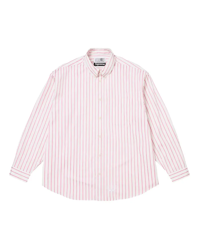 Supreme Being x MM6 Maison Margiela striped shirt - Weiß Weiß