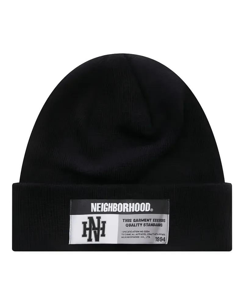 Neighborhood logo patch beanie - Schwarz Schwarz