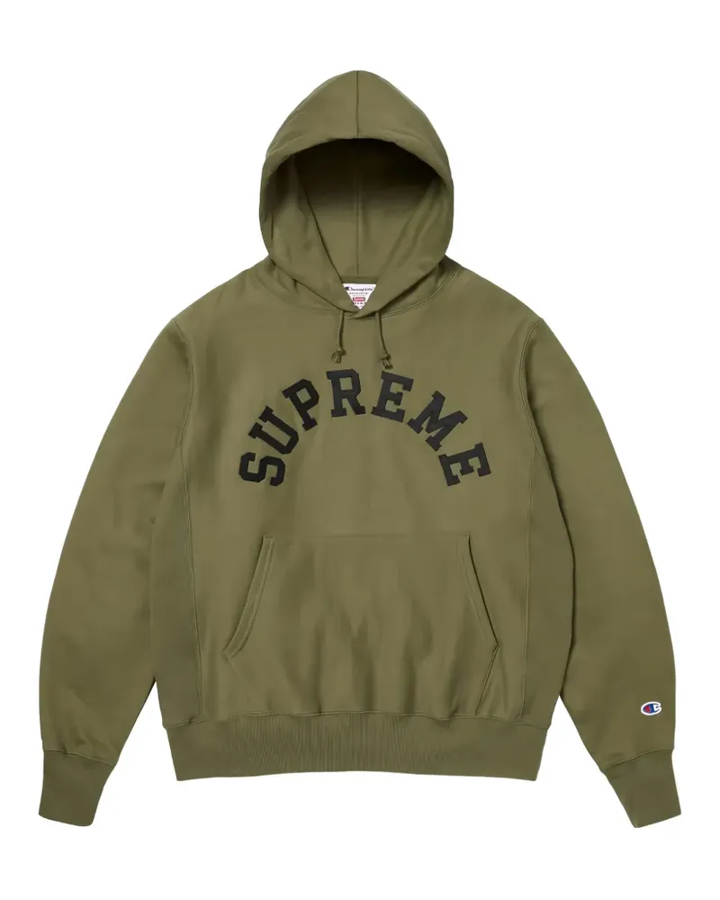 Supreme Being x Champion Hoodie mit Logo-Patch - Grün Grün