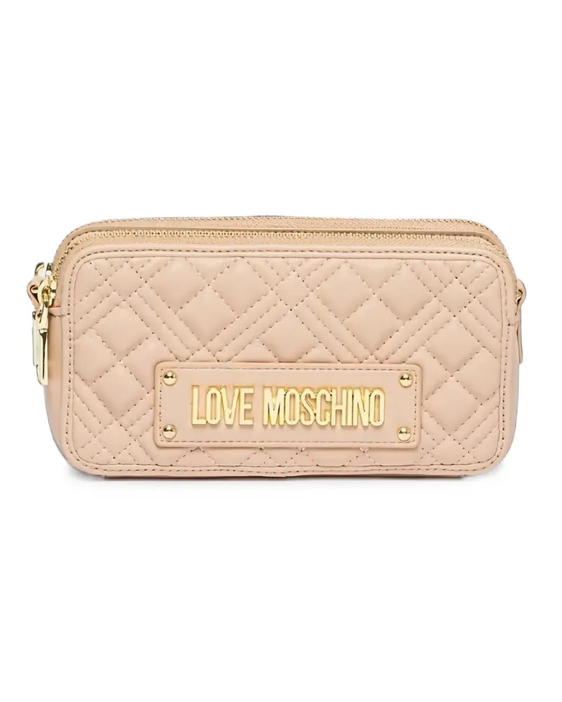 Moschino Clutch mit Logo-Schild - Rosa Rosa