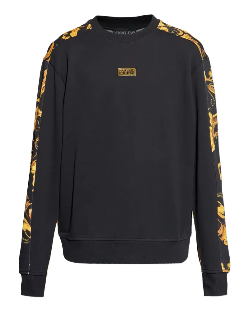 Versace Jeans Sweatshirt mit Barock-Print - Schwarz Schwarz