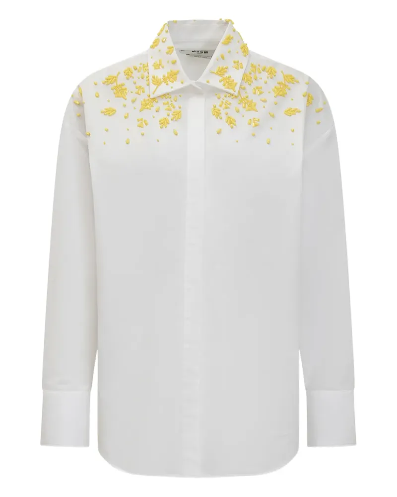 MSGM Hemd mit Stickerei - Weiß Weiß