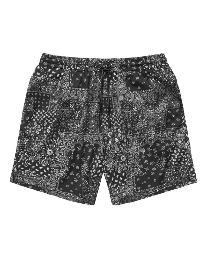 RTA Clyde Badeshorts mit Bandana-Print - Schwarz Schwarz