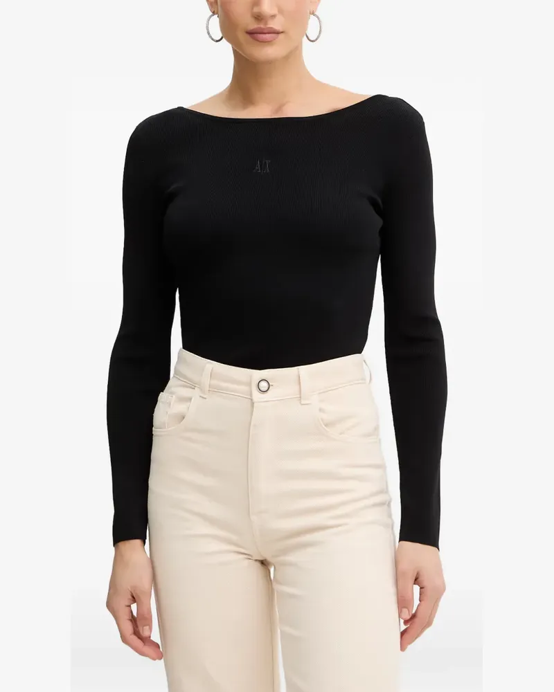Armani Exchange ribbed long-sleeve sweater - Schwarz Schwarz