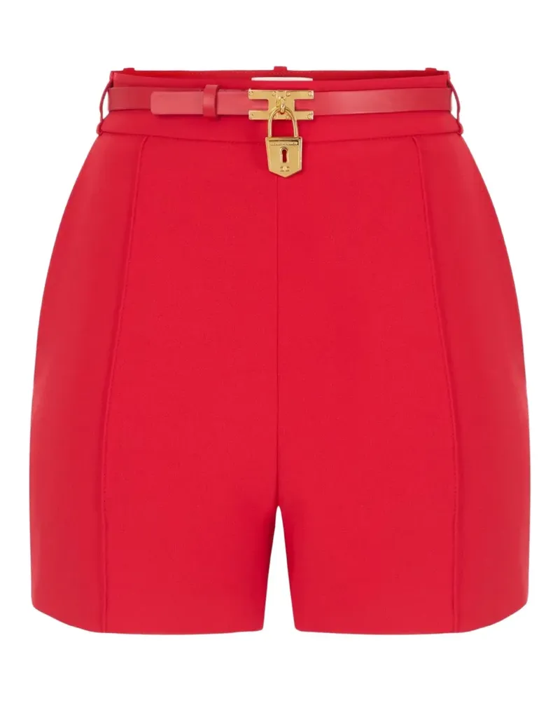 Elisabetta Franchi Shorts aus leichtem Kreppstoff mit Abnähern - Rot Rot