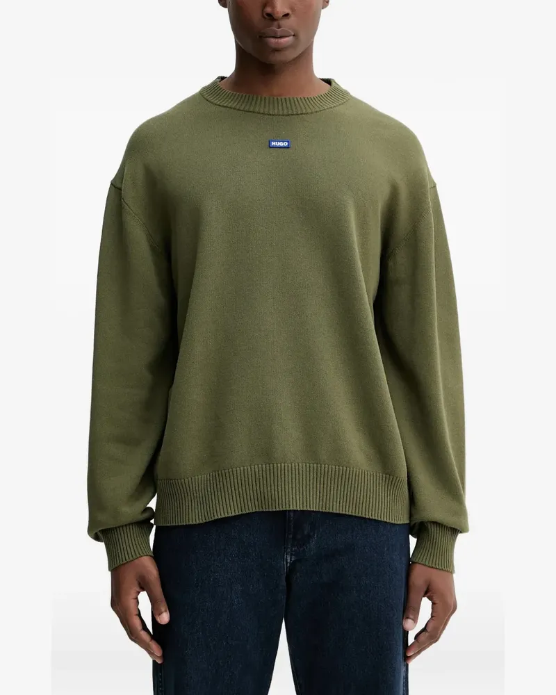 HUGO BOSS Pullover mit Logo-Patch - Grün Grün