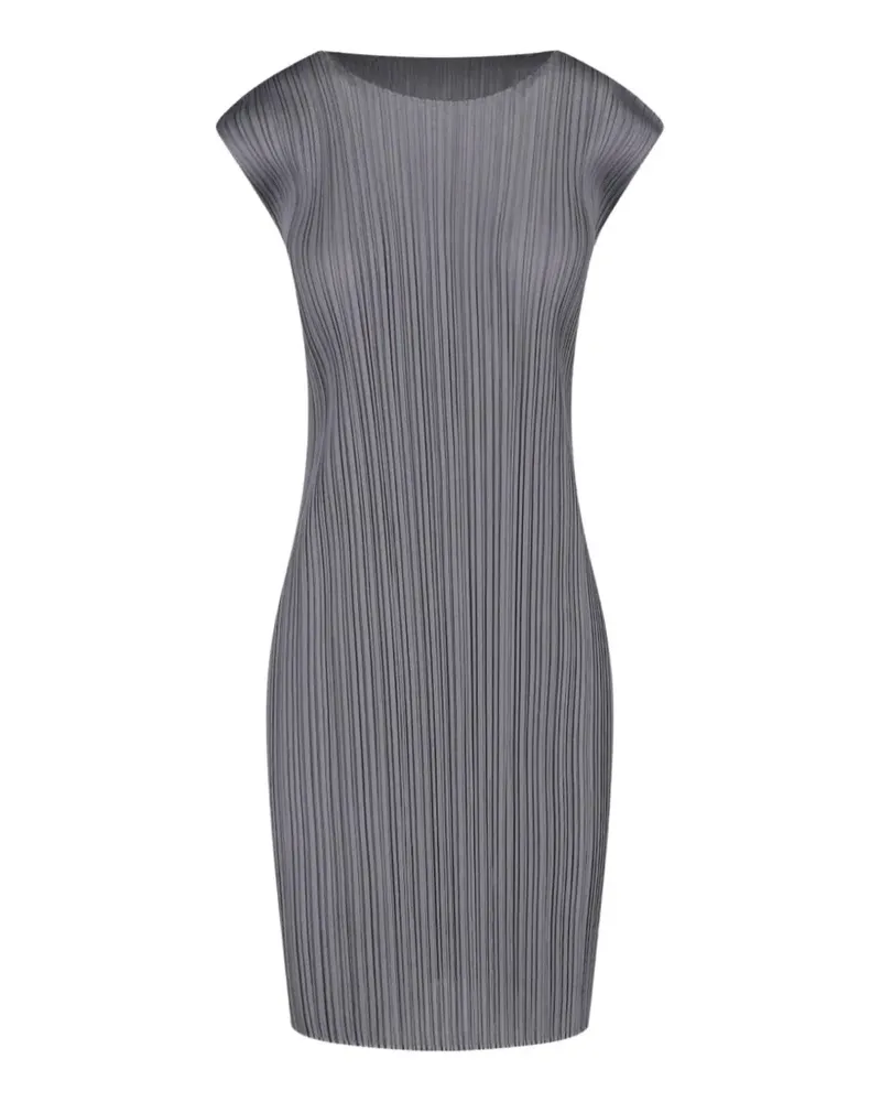 Issey Miyake Plissiertes Minikleid - Grau Grau