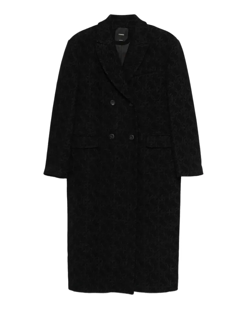 Pinko double-breasted patterned coat - Schwarz Schwarz