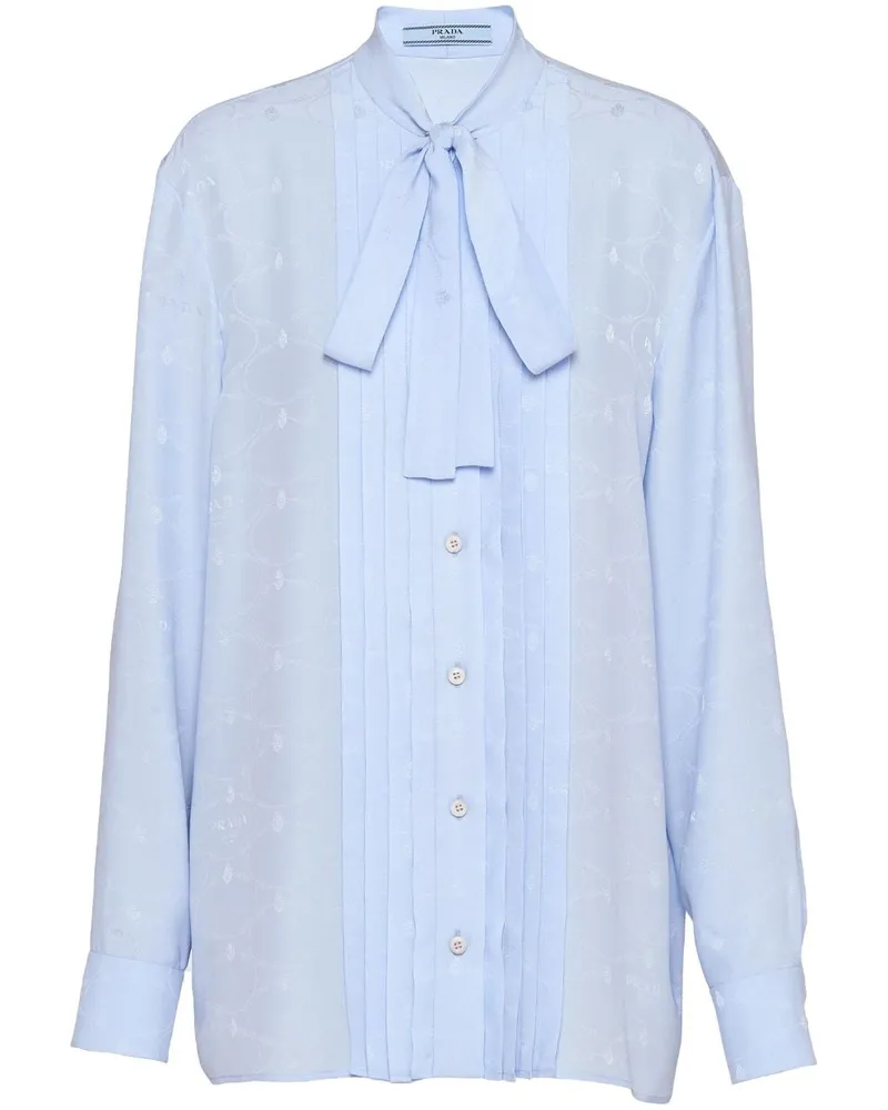 Prada Bluse aus Chinakrepp - Blau Blau