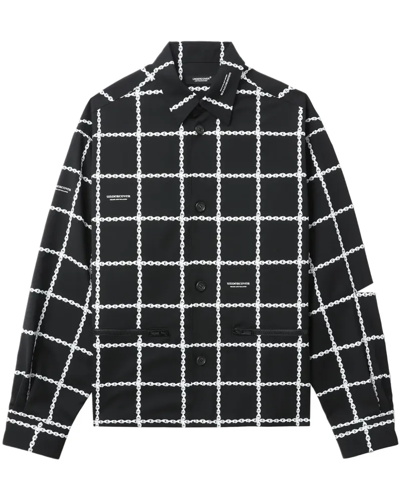 Undercover Cut-Out-Hemd mit grafischem Print - Schwarz Schwarz