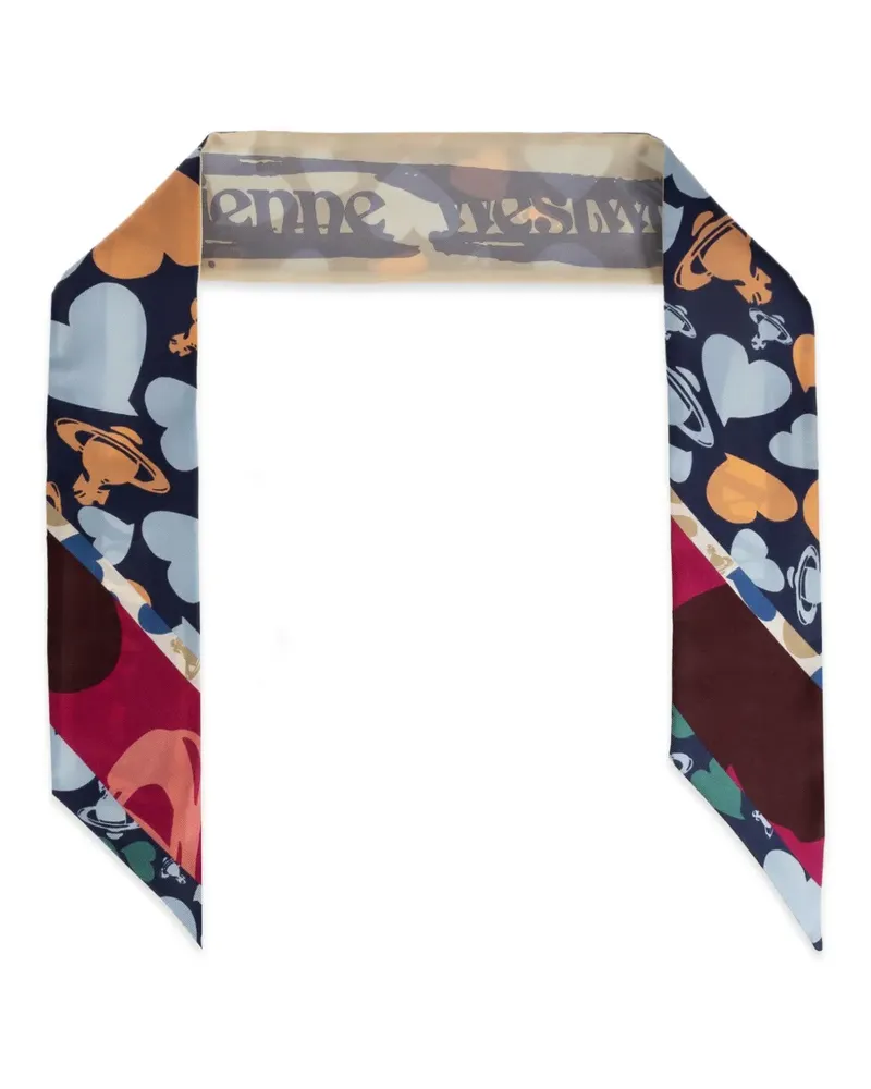 Vivienne Westwood Schal mit Orb-Print - Blau Blau