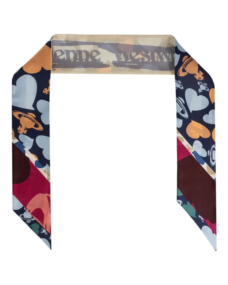 Vivienne Westwood Schal mit Orb-Print - Blau Blau