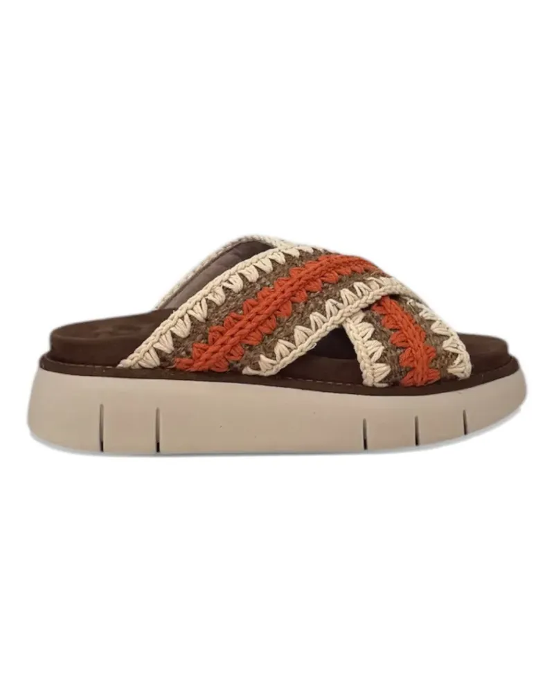 Mou Bounce woven-straps sandals - Orange Orange