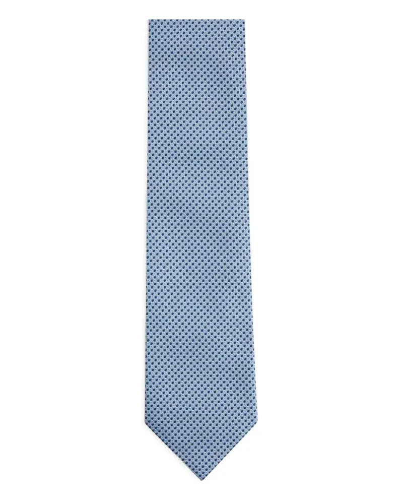 Ermenegildo Zegna Geometrisch gemusterte Seidenkrawatte - Blau Blau