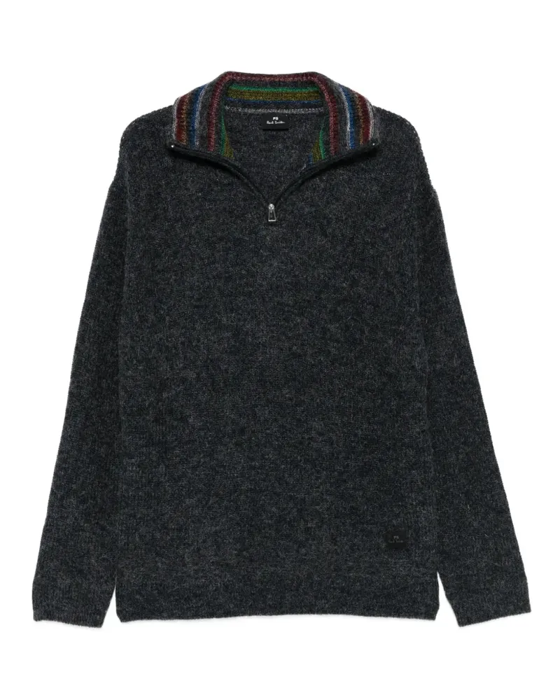 Paul Smith Gestreifter Pullover mit kurzem Reißverschluss - Grau Grau