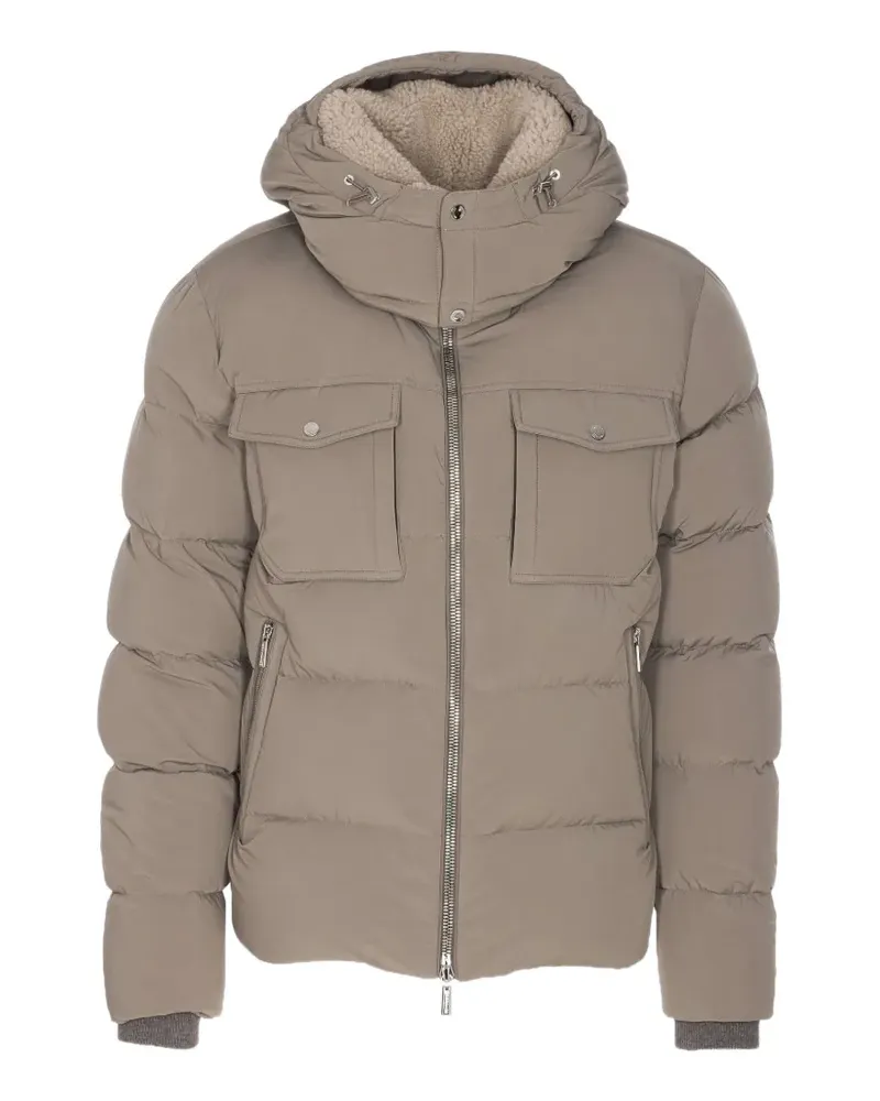 MOORER Alarick-KN quilted hooded jacket - Nude Nude