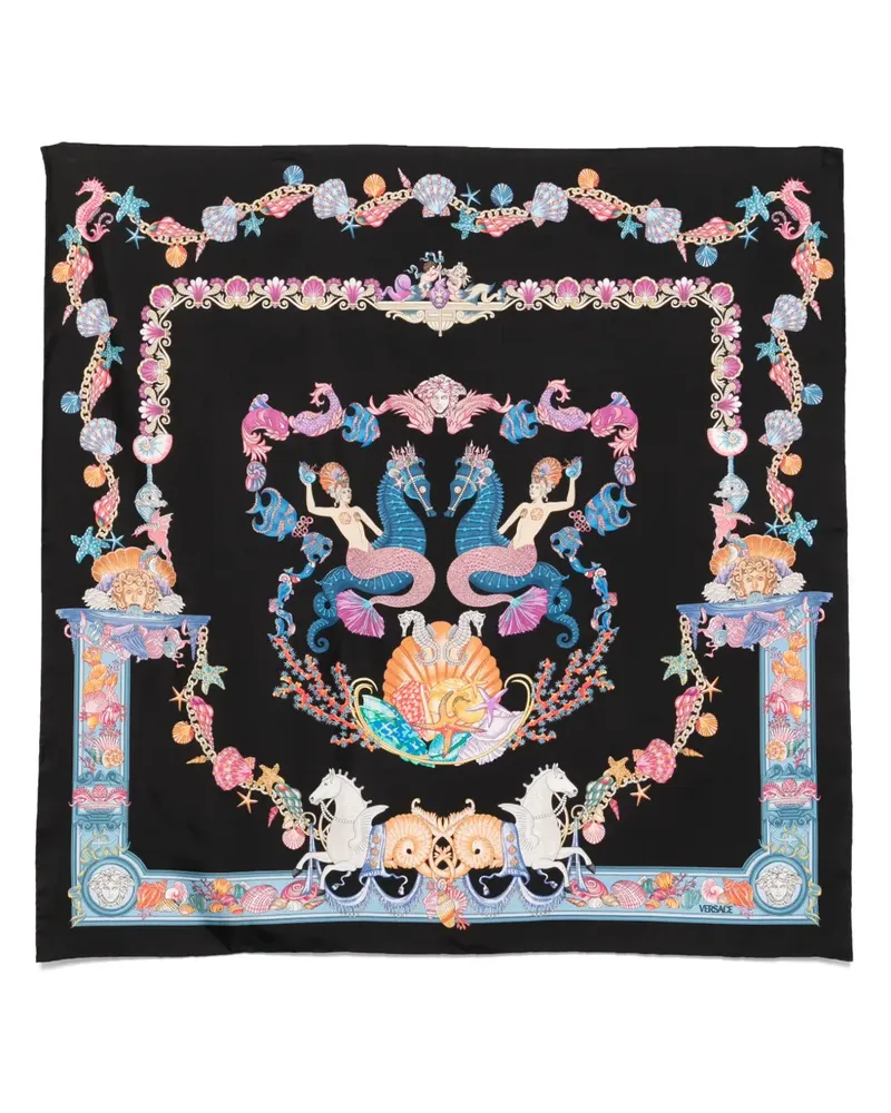 Versace Coral Theater Schal - Schwarz Schwarz