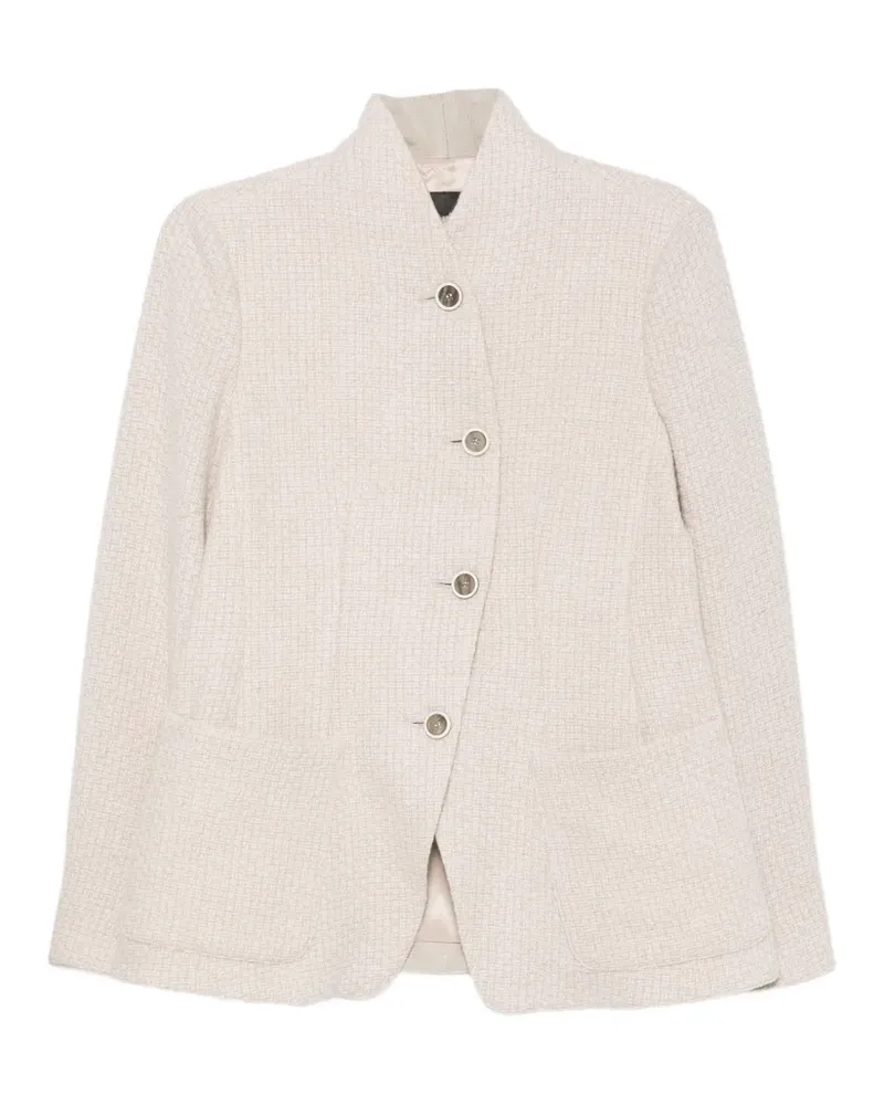 Emporio Armani high-neck textured jacket - Nude Nude