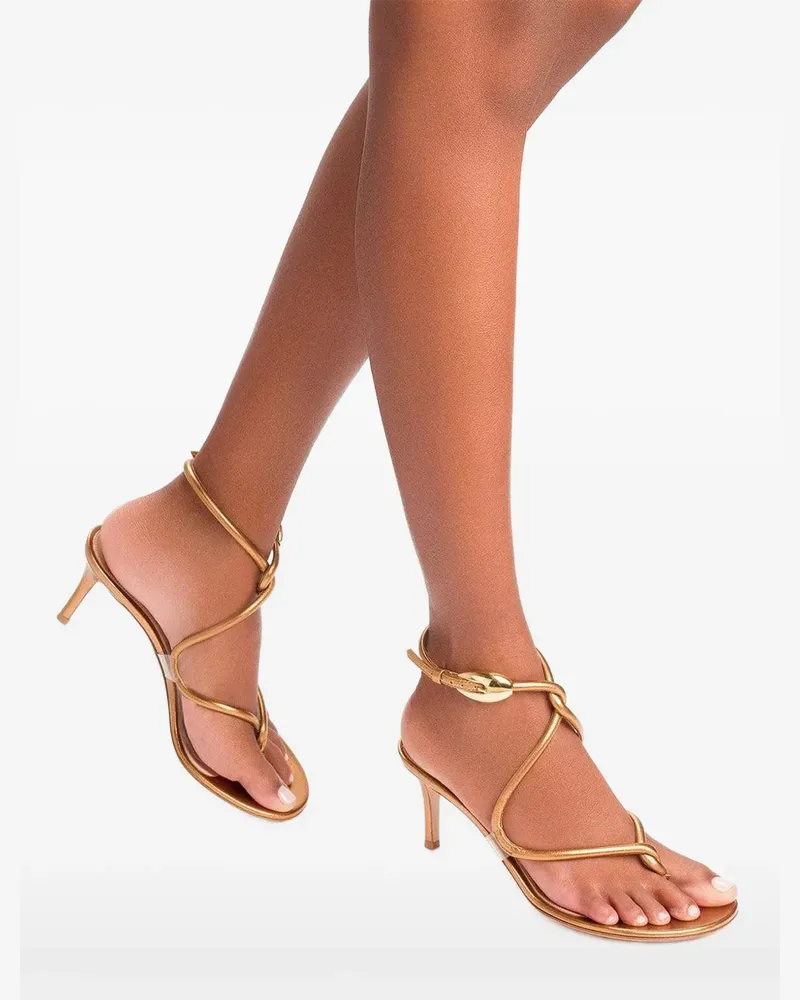 Gianvito Rossi 70mm Jungle Mamba knotted sandals - Gold Gold
