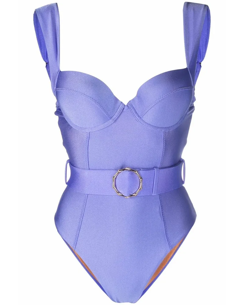 Noire Swimwear Badeanzug mit Gürtel - Violett Violett