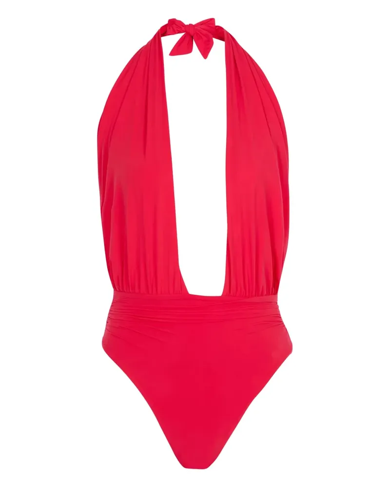 Balmain Badeanzug mit Neckholder - Rot Rot