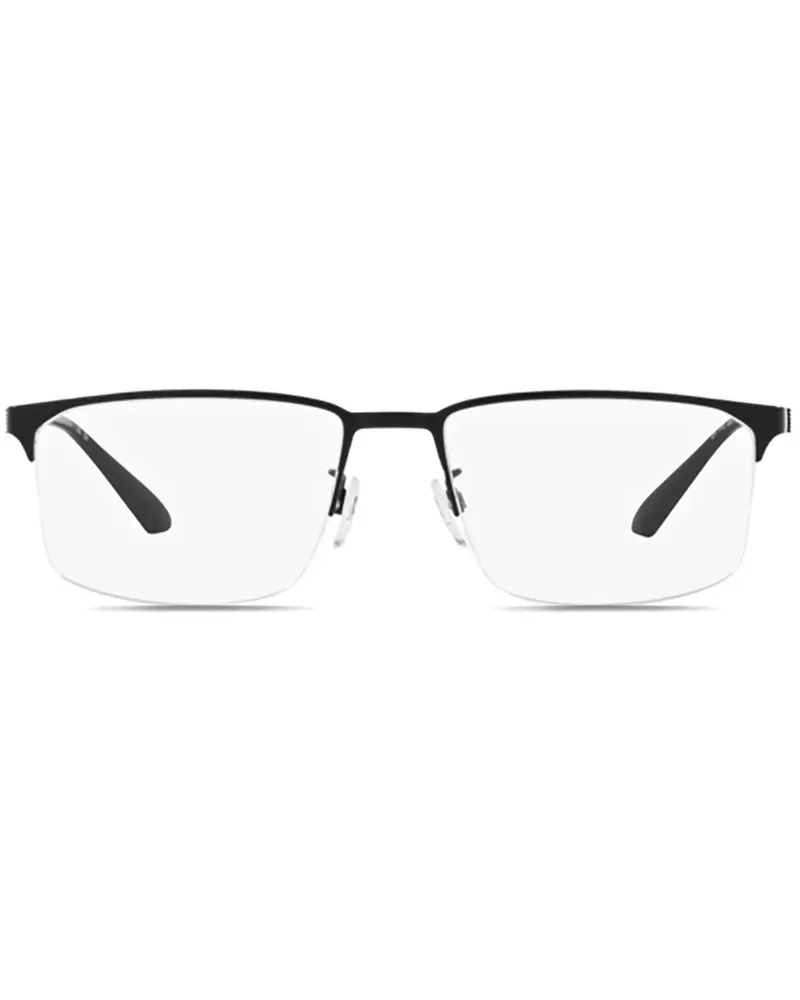 Emporio Armani Brille mit Logo-Schild - Schwarz Schwarz