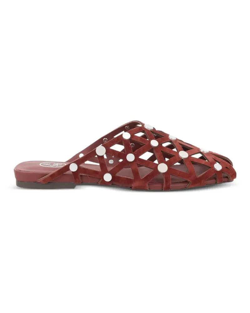 ash Bone stud-embellished slides - Braun Braun